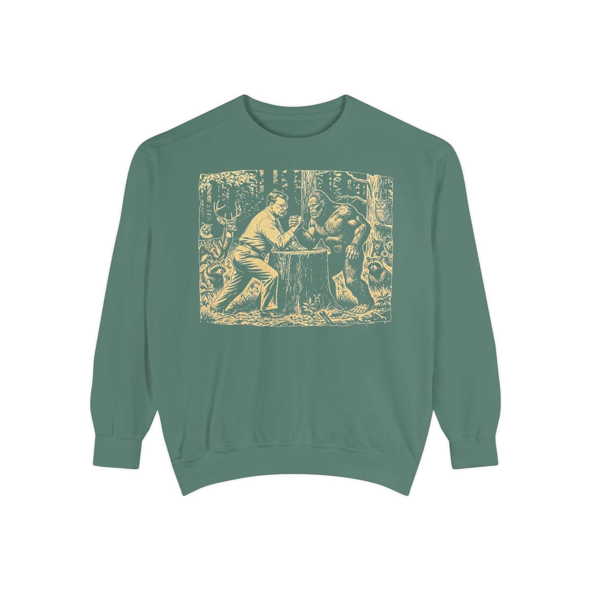 Teddy & Bigfoot Arm Wrestling Sweatshirt
