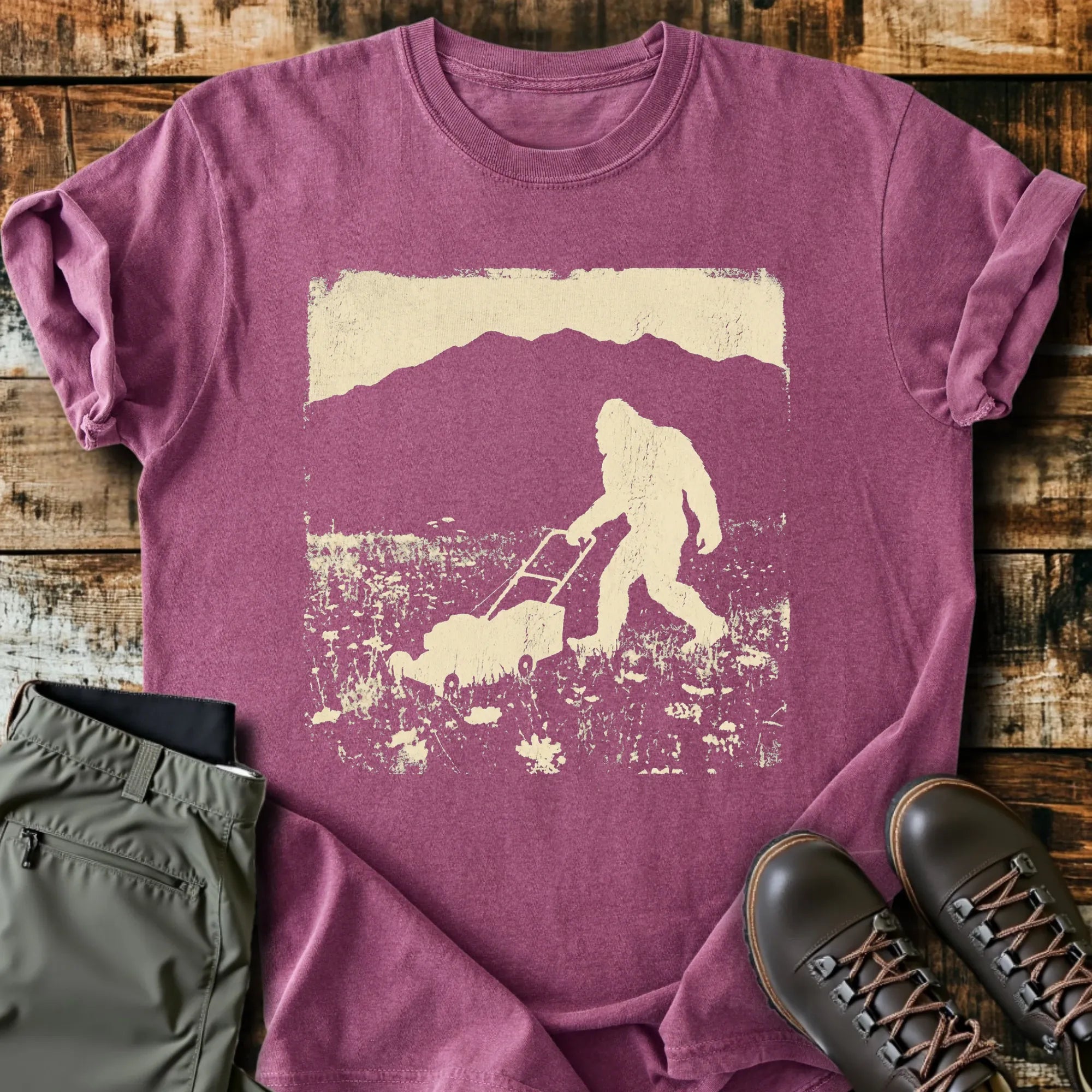 Bigfoot Mowing T-Shirt