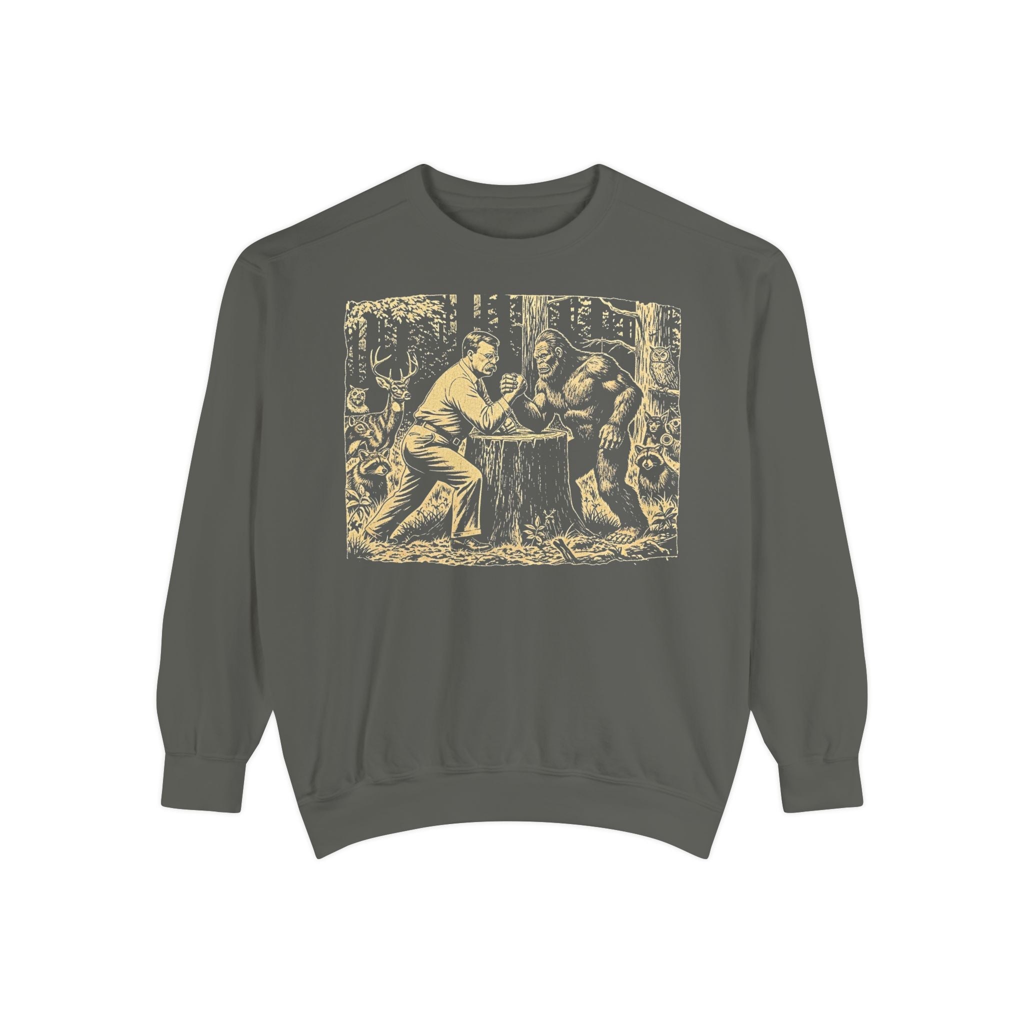 Teddy & Bigfoot Arm Wrestling Sweatshirt