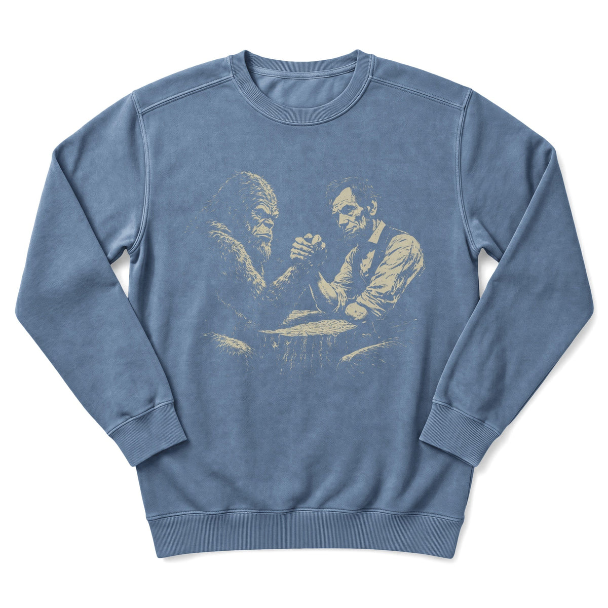 Bigfoot And Abe Lincoln Arm Wrestling Sweatshirt