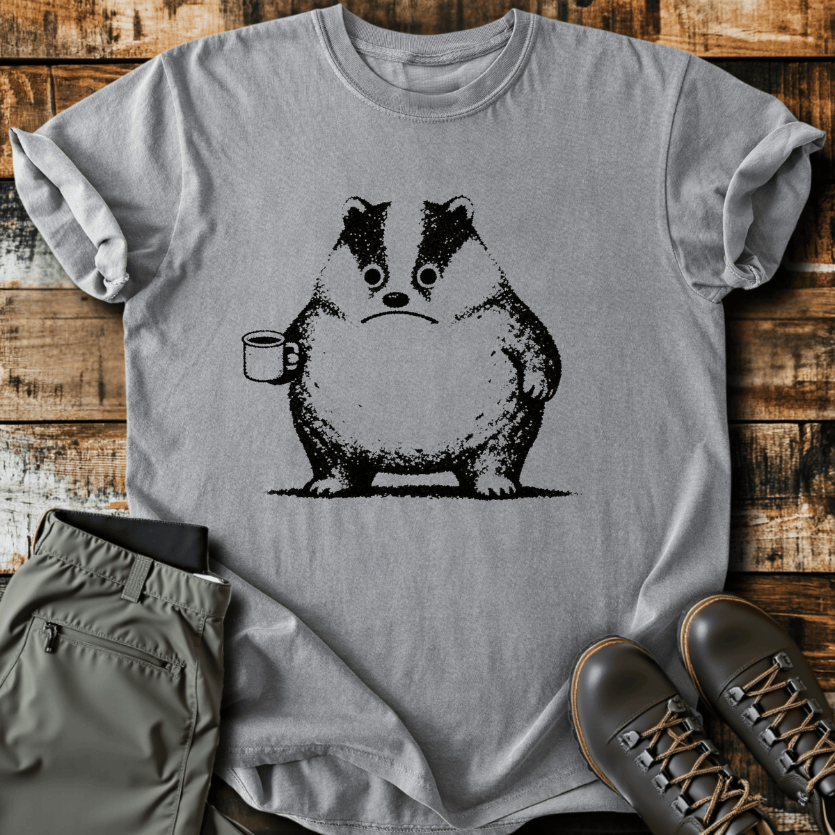 Grumpy Badger Morning T-Shirt