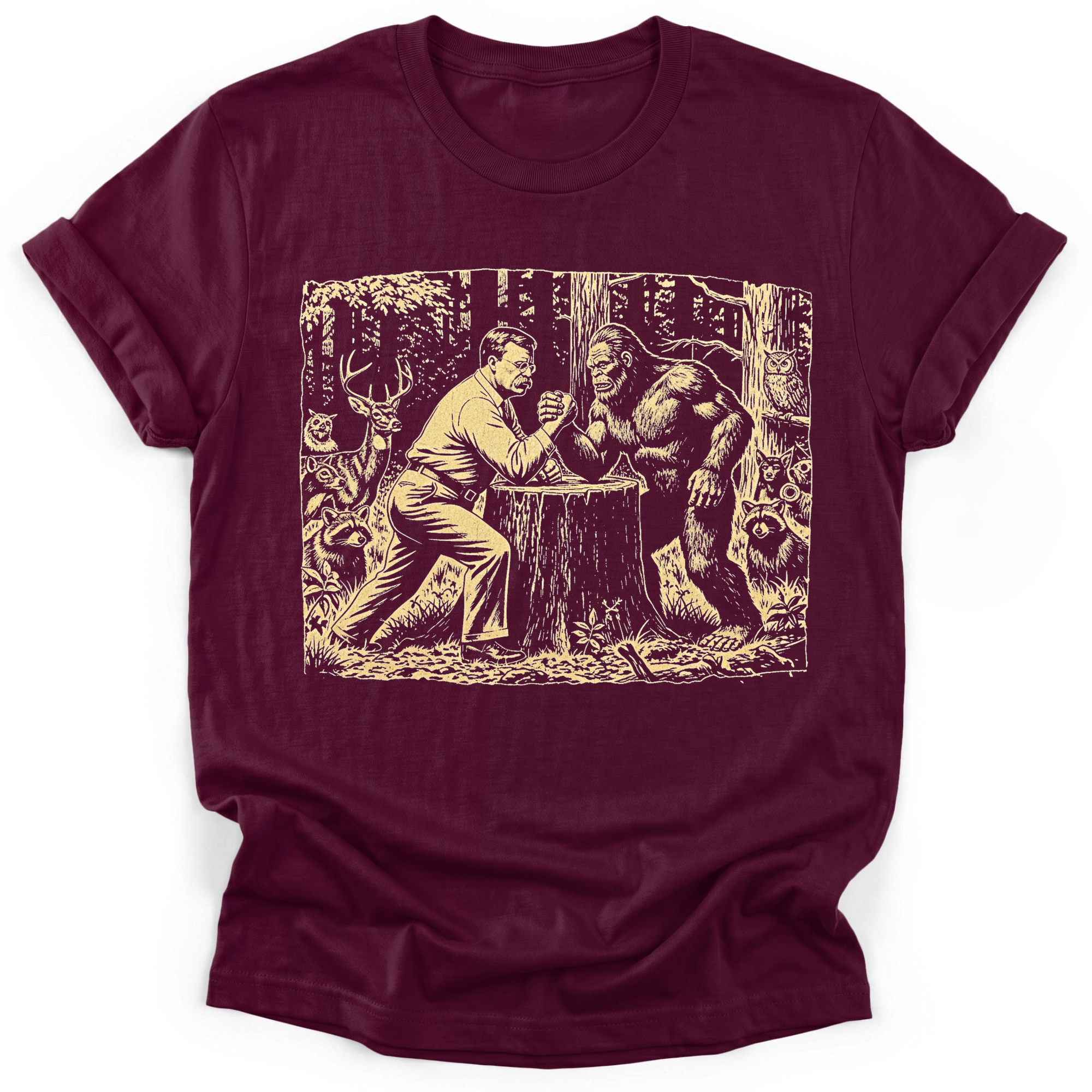 Teddy & Bigfoot Arm Wrestling T-Shirt